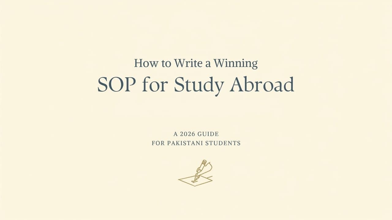 How to write a winning SOP for study abroad from Pakistan, 2026 guide cover