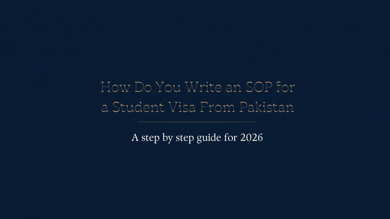 How do you write an SOP for a student visa from Pakistan?