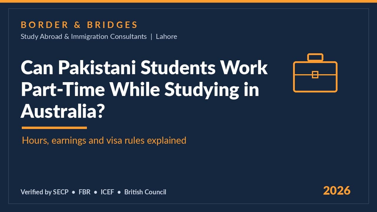 Can Pakistani students work part-time while studying in Australia?