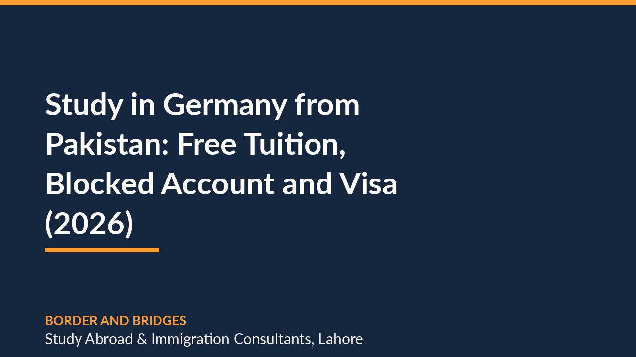 Study in Germany from Pakistan: Free Tuition, Blocked Account and Visa (2026)