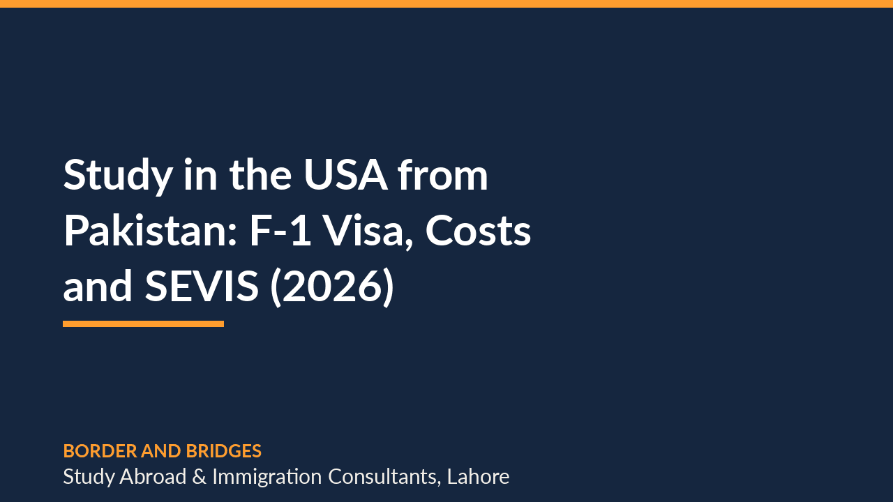 Study in the USA from Pakistan: F-1 Visa, Costs and SEVIS (2026)