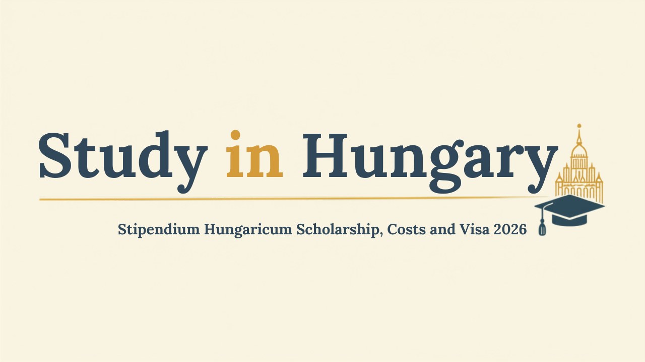 Study in Hungary from Pakistan guide cover with Stipendium Hungaricum scholarship, costs and visa 2026
