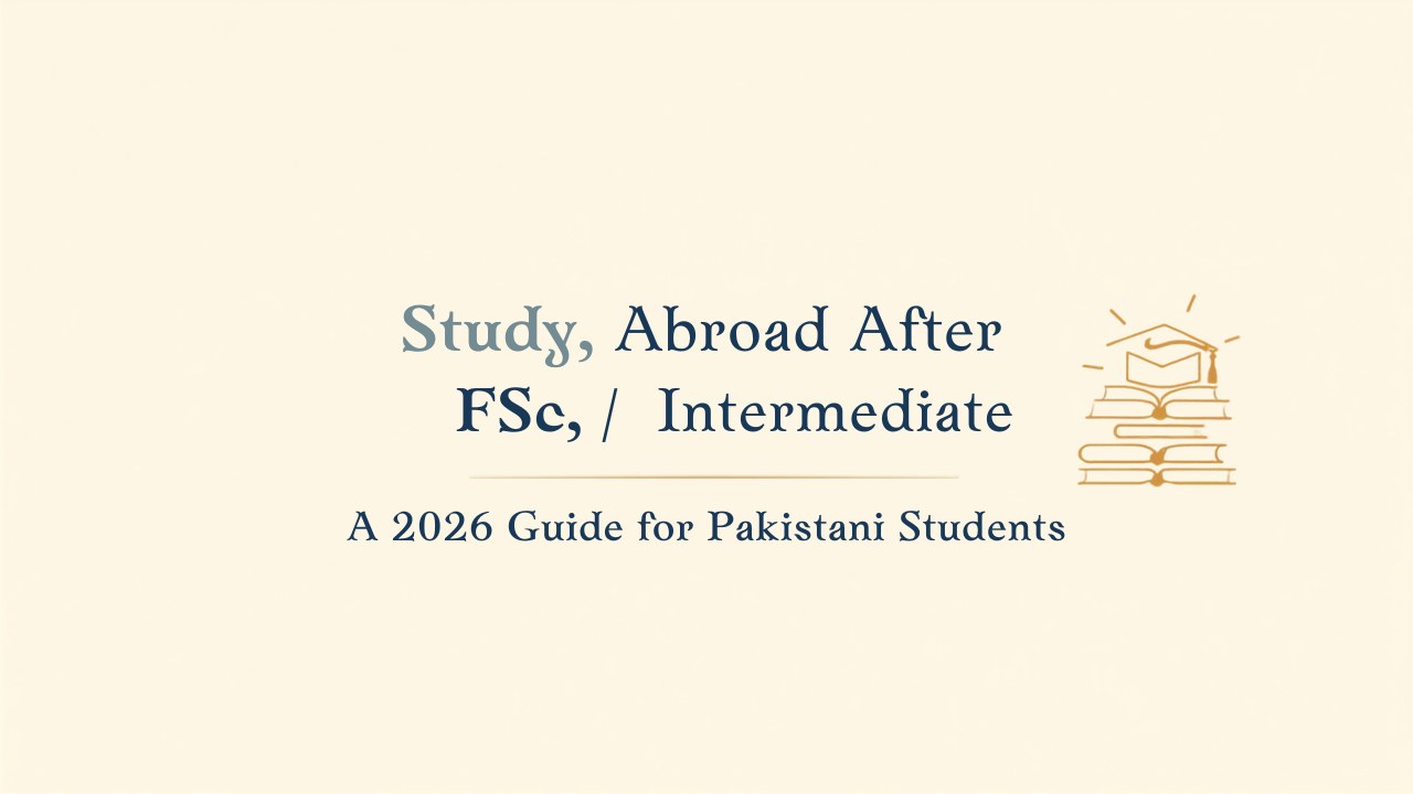 Study abroad after FSc or Intermediate from Pakistan 2026 guide cover banner