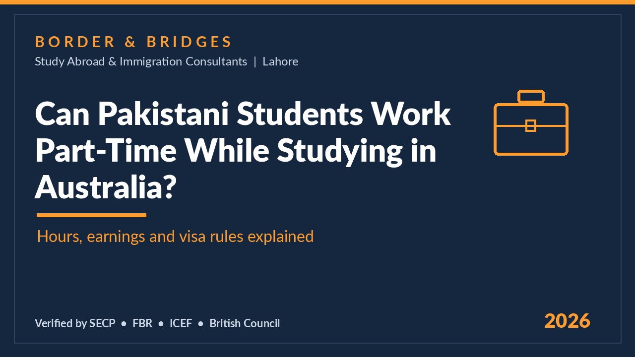 Can Pakistani students work part-time while studying in Australia?